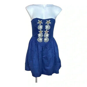 Lilly Pulitzer Mayfield Starfish Seashell Strapless Mini Dress fishermancore 4